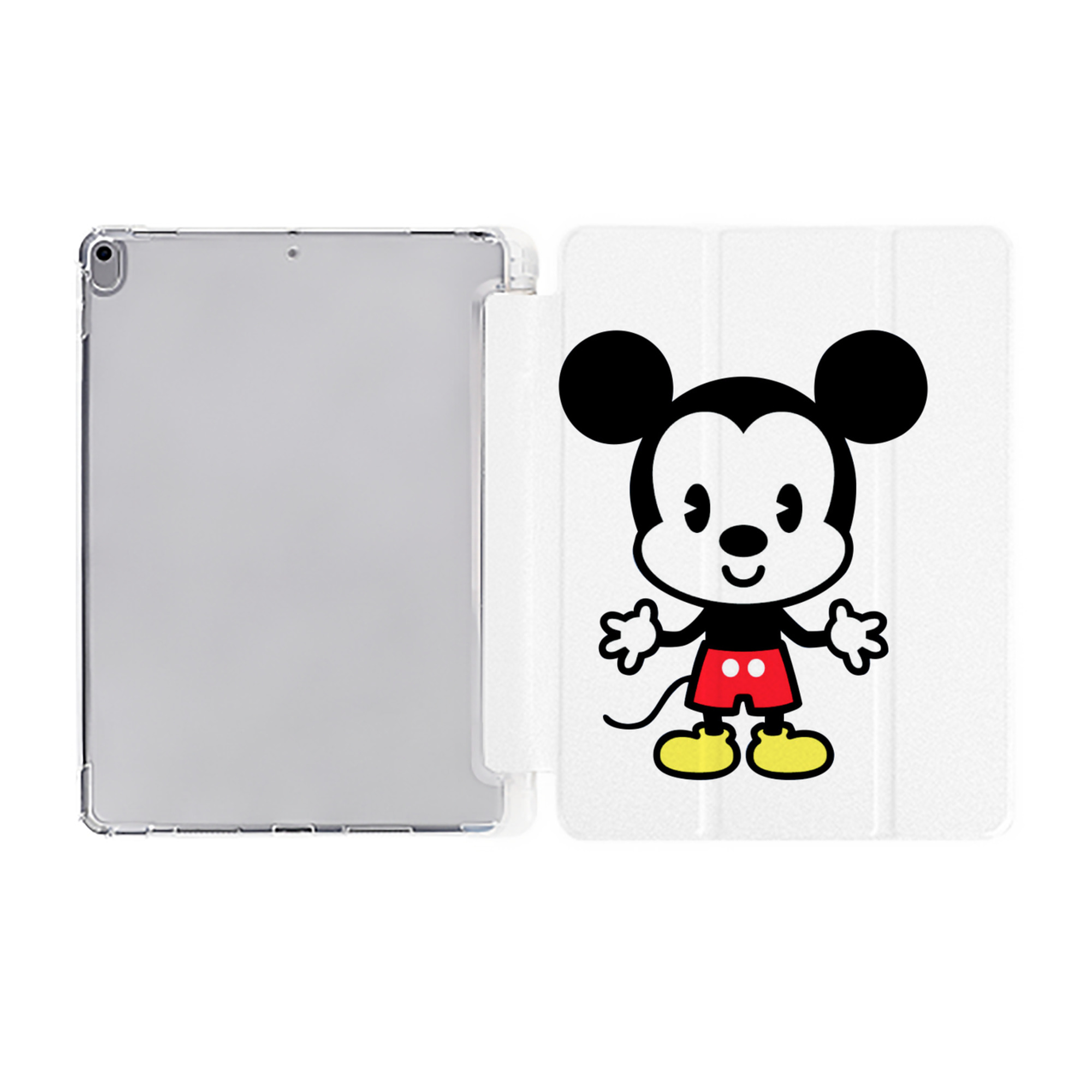 ミッキーマウス Mickey Mouse IPad ケース ペン収納付き 三つ折りスタンド PUレザー×シリコン 対応機種9.5/10.5/10.9インチ